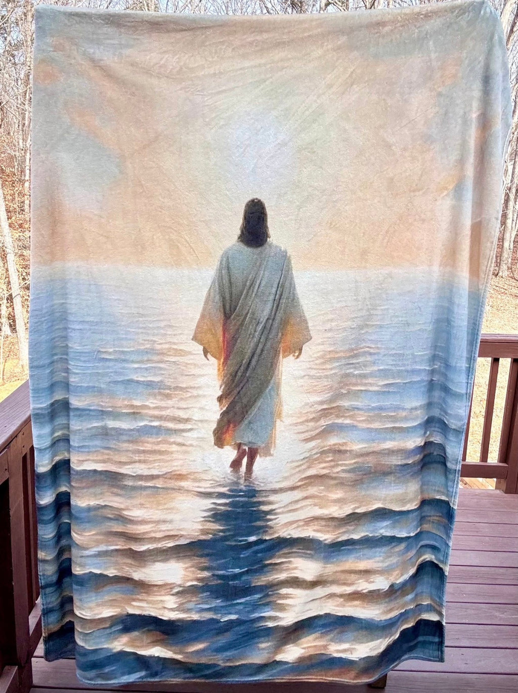 Jesus walking on water blanket