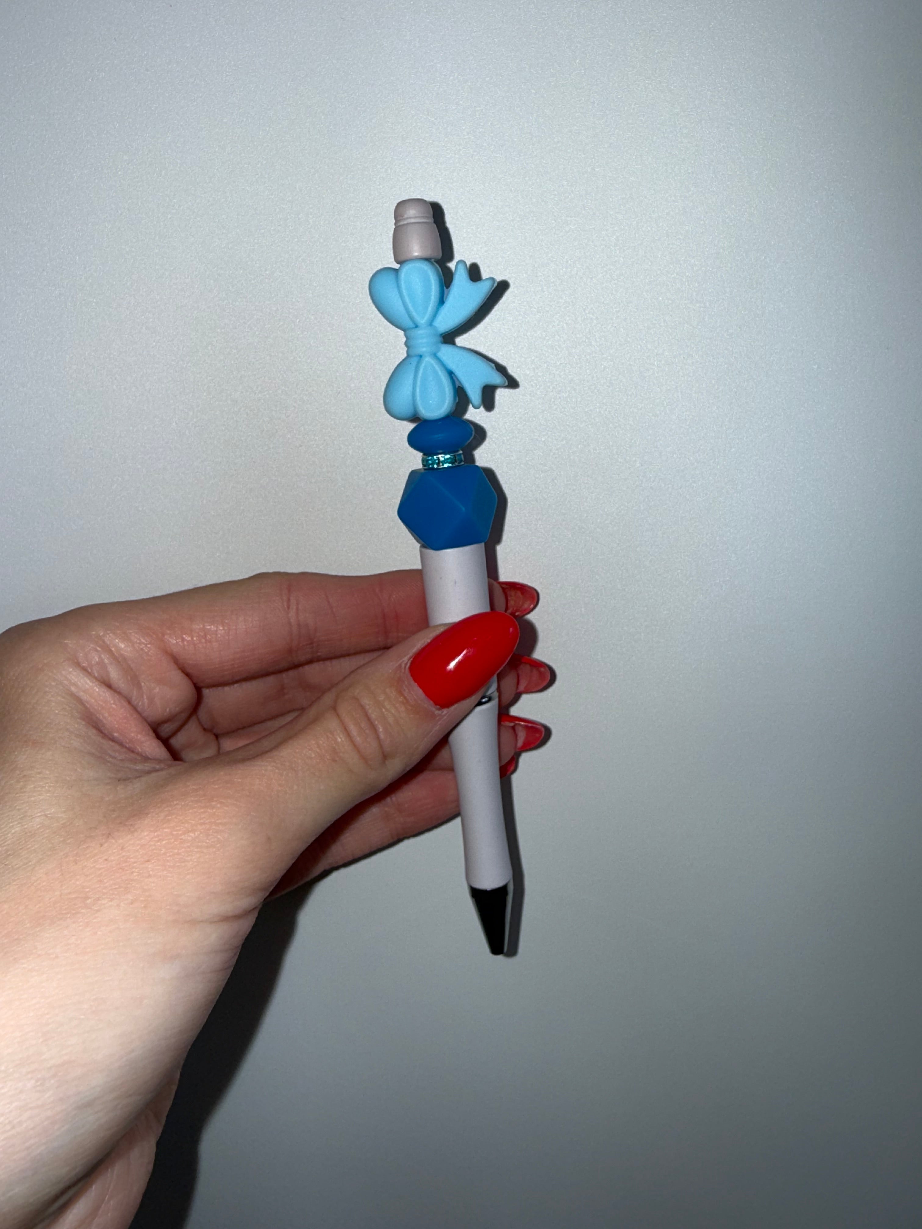 Blue bow (beadable pen)