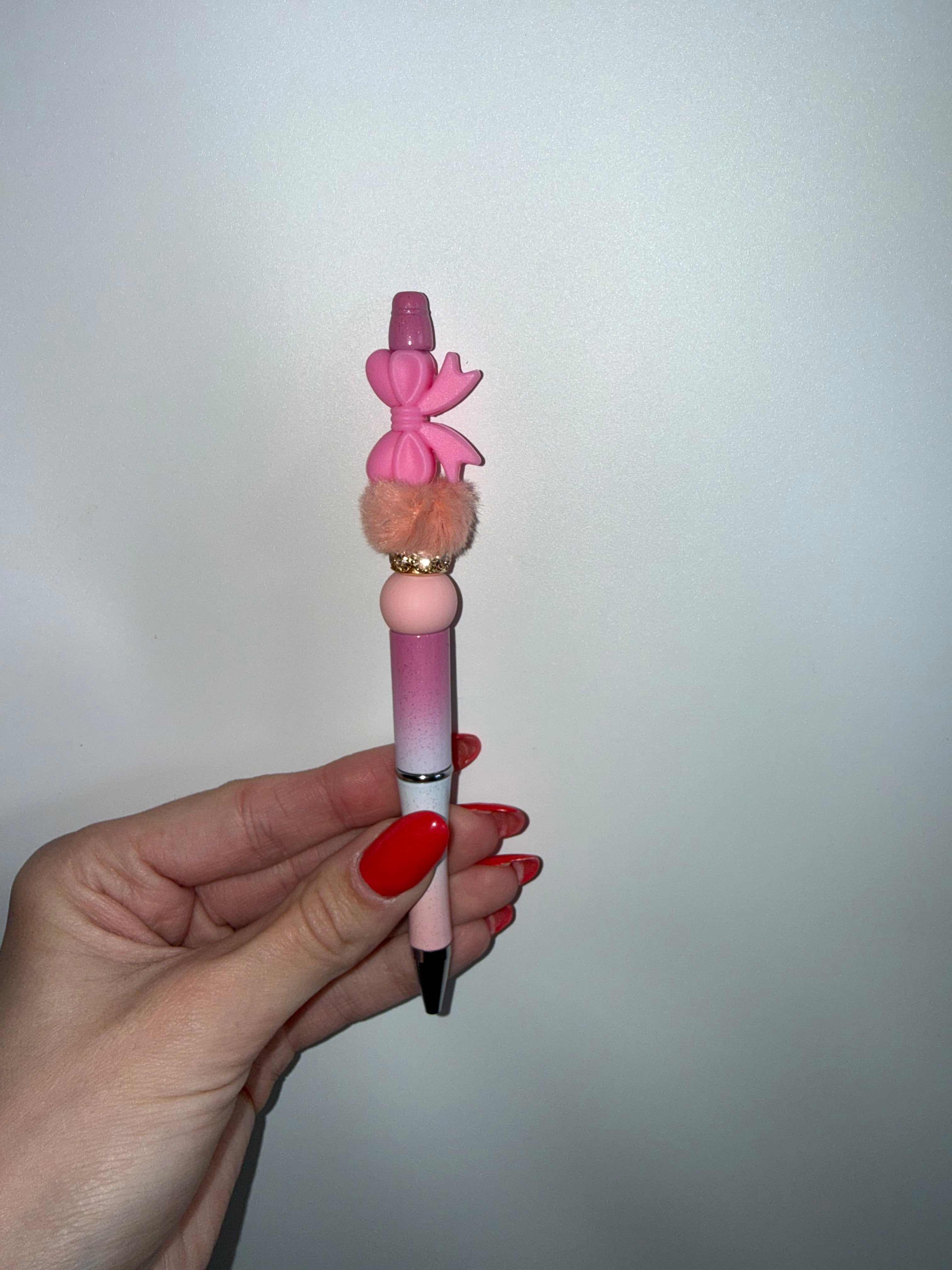 Pink bow (beadable pen)