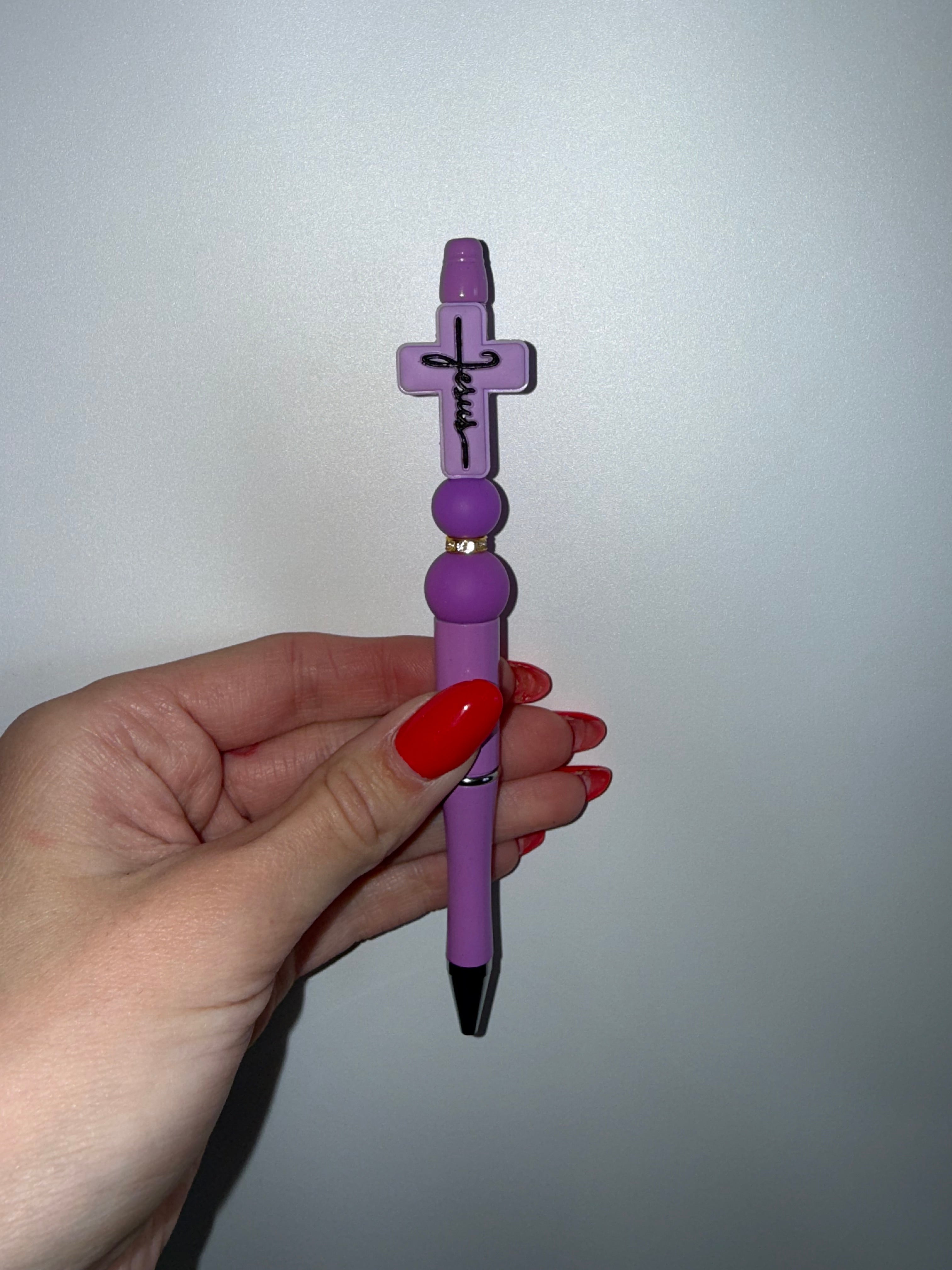 Purple cross (beadable pen)