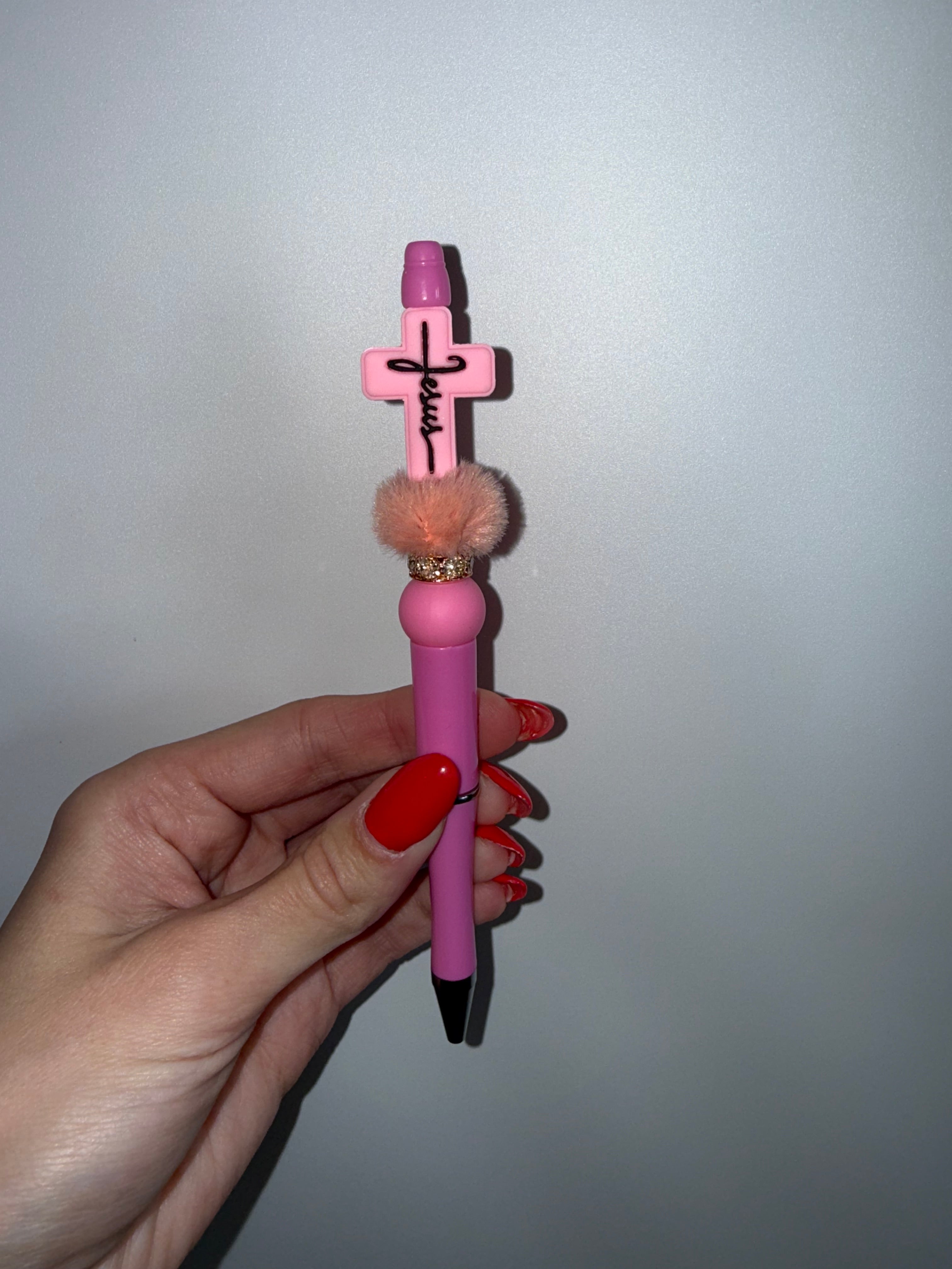 Pink cross (beadable pen)