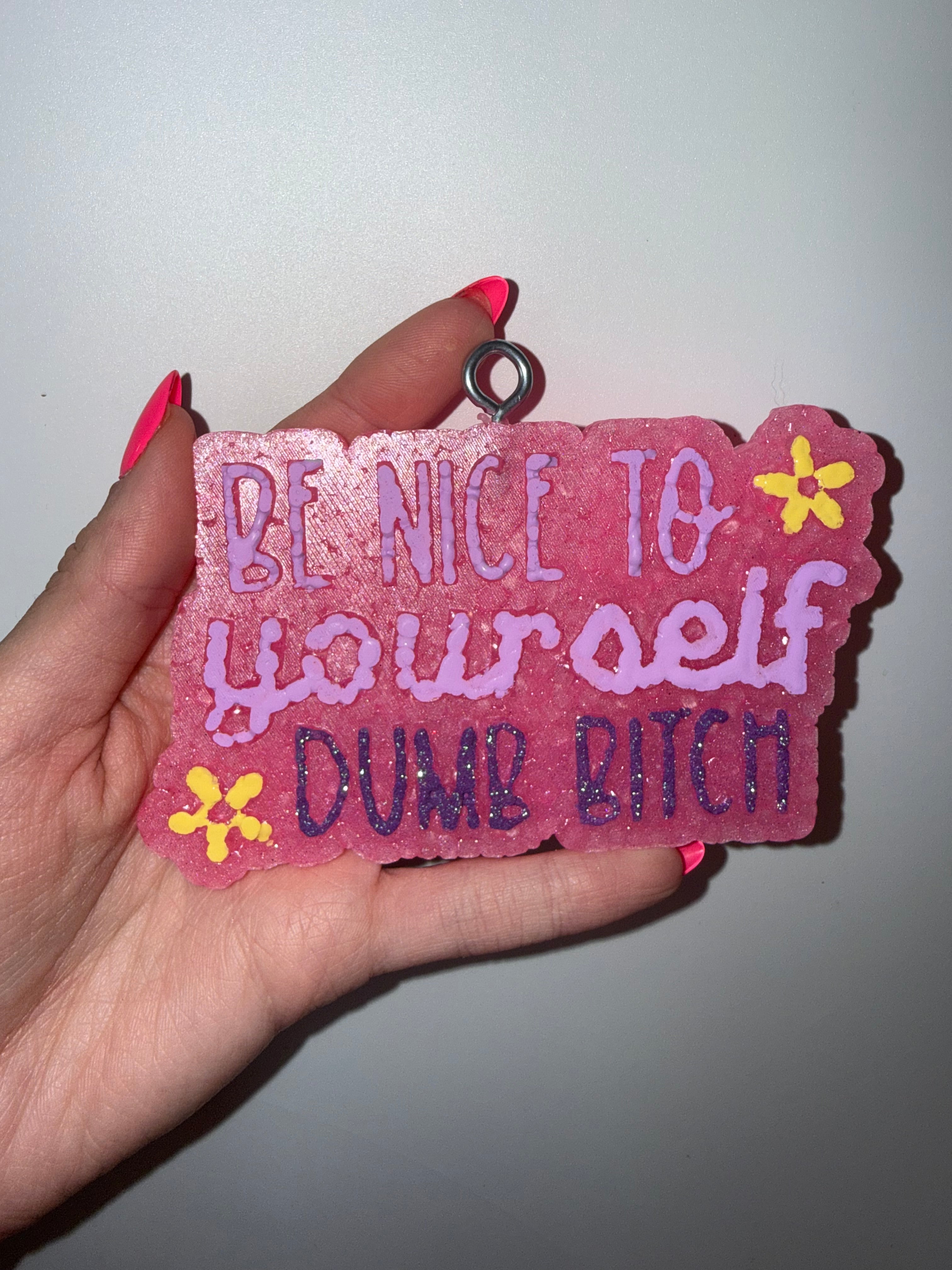 Be nice to yourself dumb b*tch (car freshie) ￼