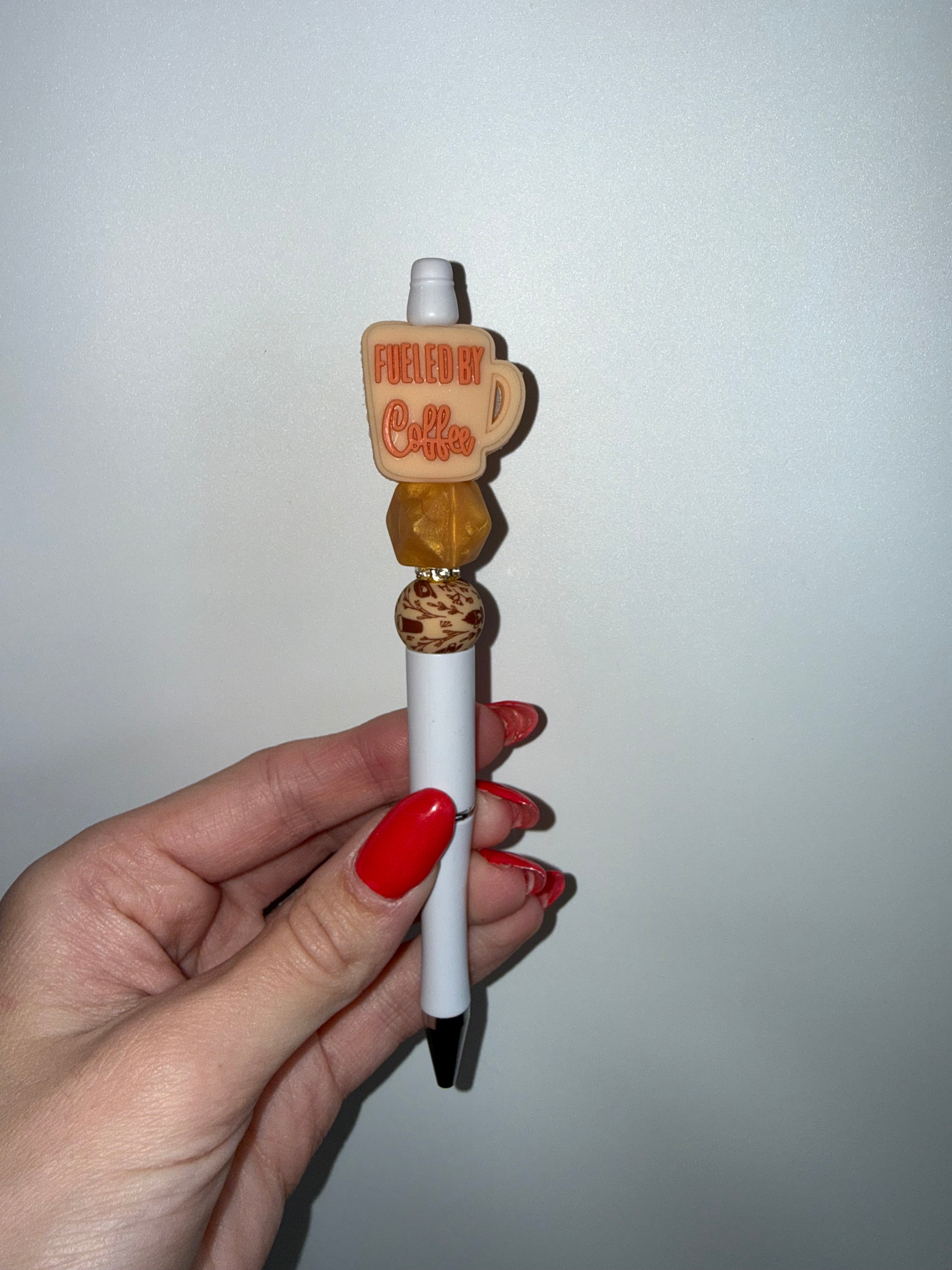 Fueled by coffee (beadable pen)