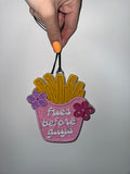 Fries before guys (car freshie)