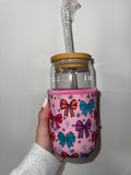 Bows & crosses coffee koozie (16oz)