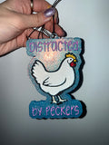 Distracted by peckers (car freshie)