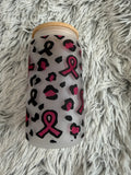 Breast cancer cheetah (12oz glass)