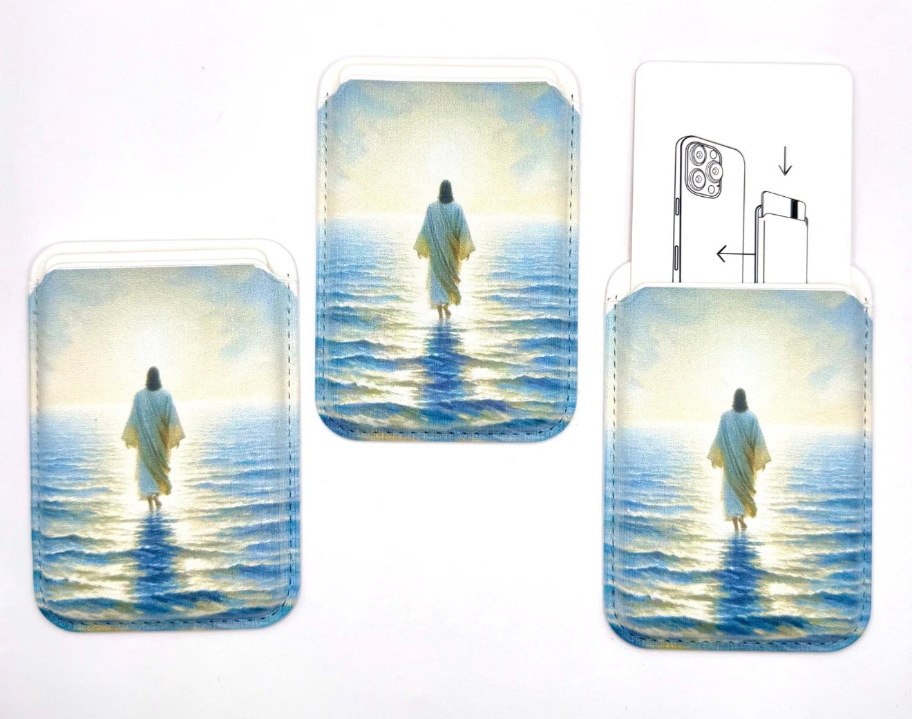 Jesus walking on water (magnet safe wallet for phone)