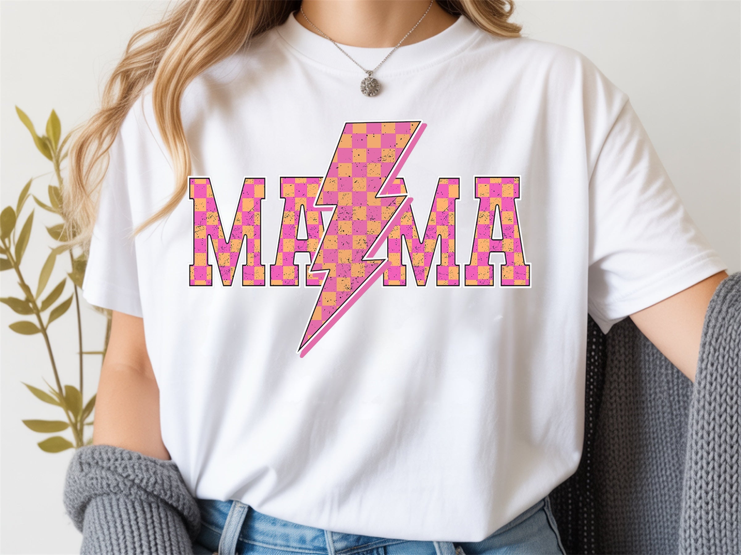 Mama lightening checkered