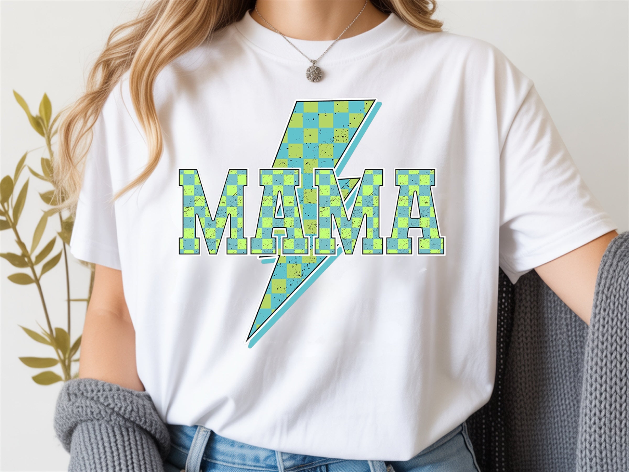 Mama lightening checkered